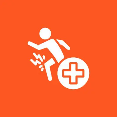 Person with knee pain icon.